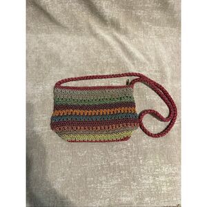 Lina Women's Braided Strap Crochet Crossbody Shoulder Bag Multicolor OS